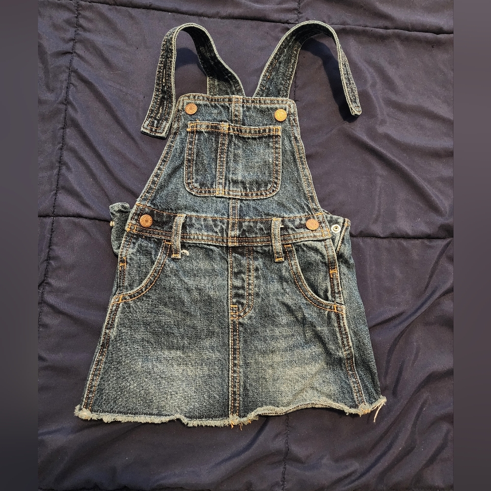 Overall toddler girl with skirt